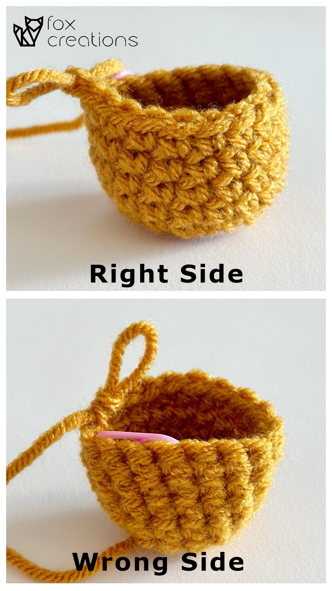 What is the right side of crochet amigurumi