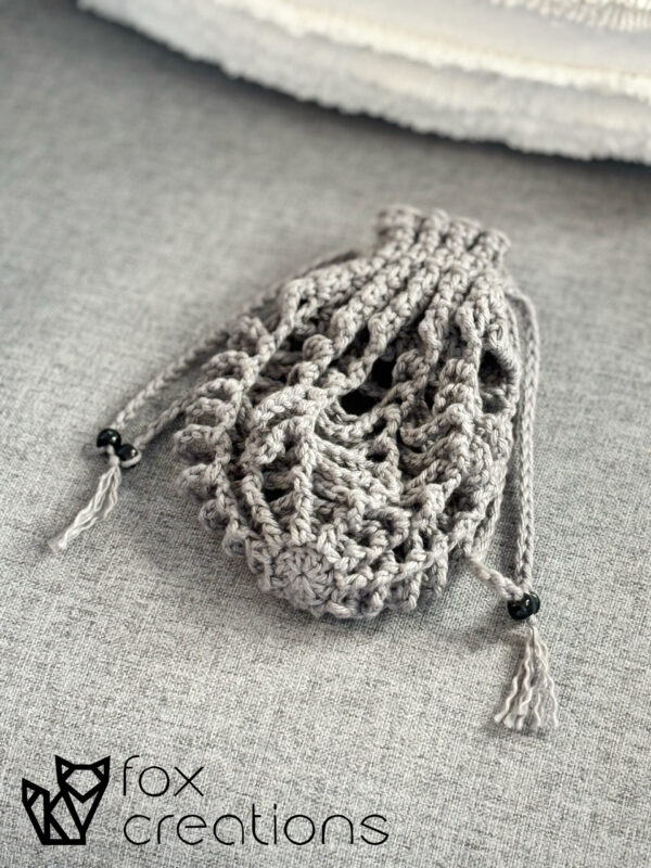 Gothic Spiderweb Drawstring Bag Crochet Pattern