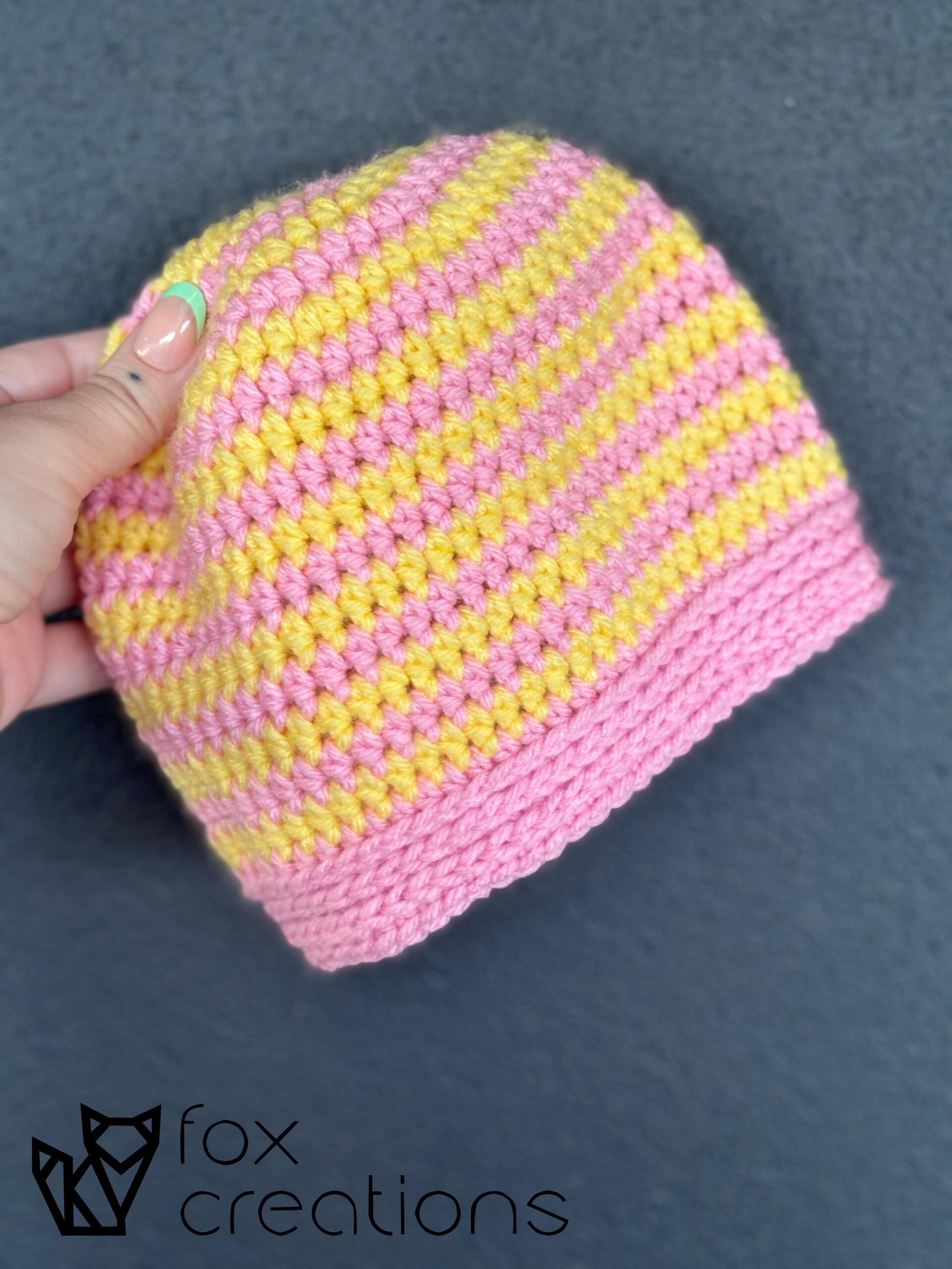 Double Spiral Beanie Crochet Pattern Fox Creations